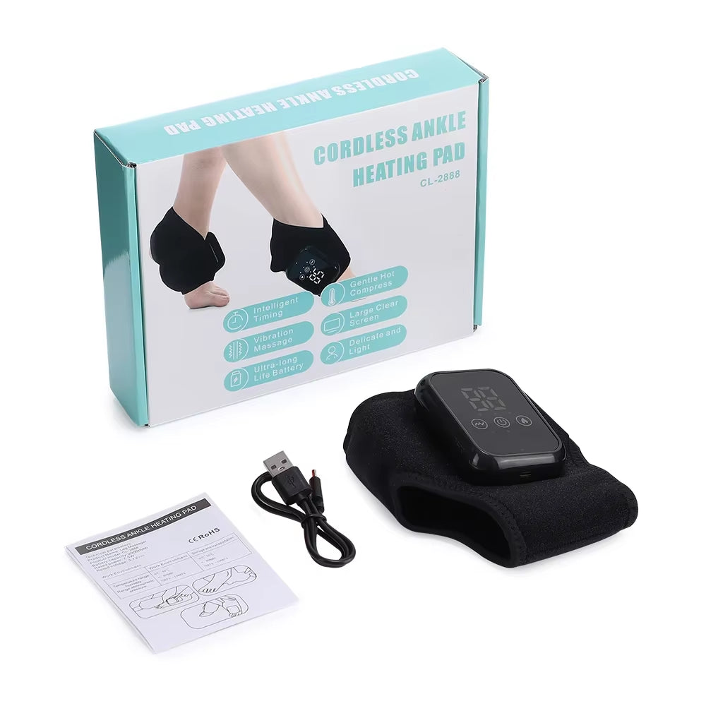 Revolutionary Heated Ankle Massager with Vibration - Ultimate Support Brace for Plantar Fasciitis and Joint Relief