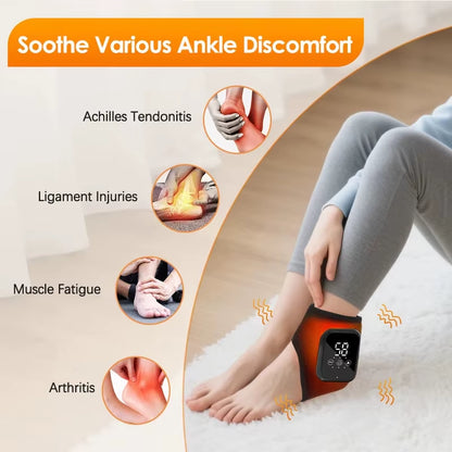 Revolutionary Heated Ankle Massager with Vibration - Ultimate Support Brace for Plantar Fasciitis and Joint Relief